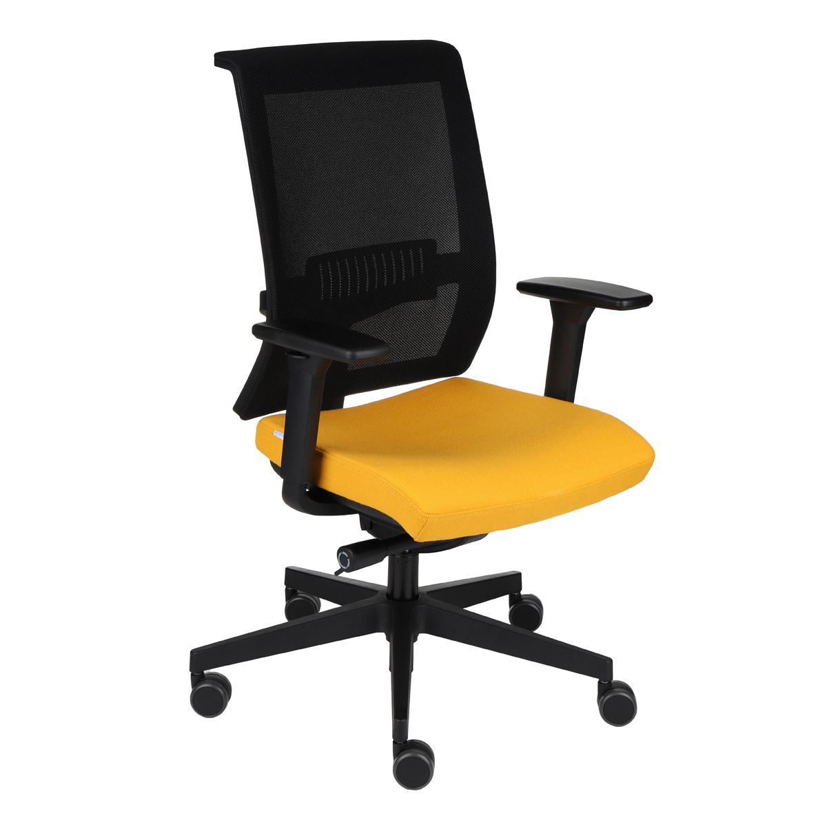 Kancelárska stolička s podrúčkami Libon BS - žltá / čierna - nabbi.sk