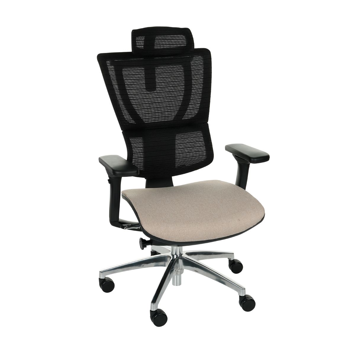 Kancelárska stolička s podrúčkami Iko Color B - béžová / čierna / chróm - nabbi.sk