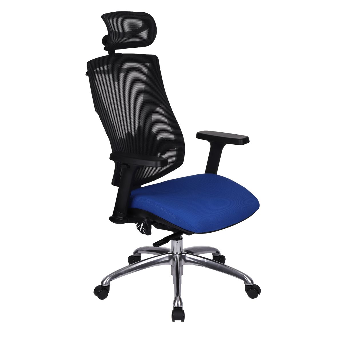 Kancelárska stolička s podrúčkami Forbes 4S Plus - modrá / čierna / chróm - nabbi.sk