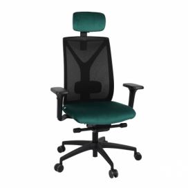 Kancelárska stolička s podrúčkami Velito BS HD - tmavozelená / čierna