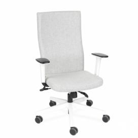 Kancelárska stolička s podrúčkami Timi W Plus - sivá / biela