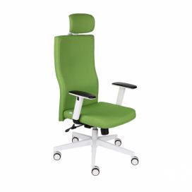 Kancelárska stolička s podrúčkami Timi W Plus HD - zelená / biela