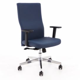 Kancelárska stolička s podrúčkami Timi Plus - tmavomodrá / chróm