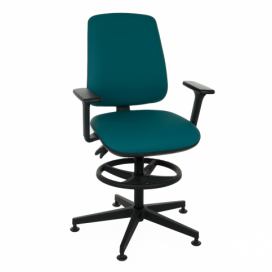 Kancelárska stolička s podrúčkami a podnožkou Sean 3D RB - tmavozelená / čierna