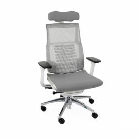 Kancelárska stolička s podrúčkami Primus WT - sivá / biela / chróm
