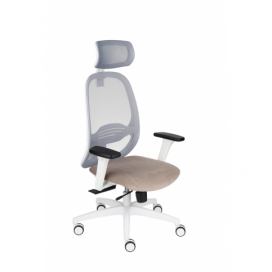 Kancelárska stolička s podrúčkami Nedim WS HD - svetlohnedá / sivá / biela