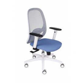 Kancelárska stolička s podrúčkami Nedim WS - modrá (Kosma 13) / sivá / biela
