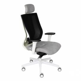 Kancelárska stolička s podrúčkami Mixerot WS HD - sivá / čierna / biela