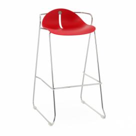 NABBI Mineta Hoker 88 barová stolička červená / chróm