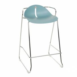 NABBI Mineta Hoker 78 barová stolička svetlomodrá / chróm