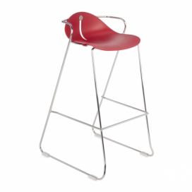Barová stolička Mineta Hoker 78 - červená / chróm