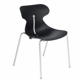Stohovateľná stolička Mineta 4L - čierna / chróm