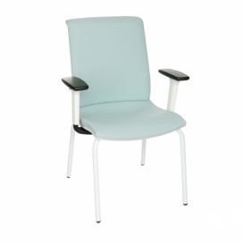 Konferenčná stolička s podrúčkami Libon 4L WT R1 - mentolová / biela