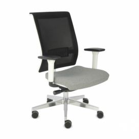 Kancelárska stolička s podrúčkami Libon WS - sivá / čierna / biela / chróm