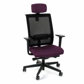Kancelárska stolička s podrúčkami Libon BS HD - fialová / čierna