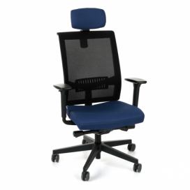 Kancelárska stolička s podrúčkami Libon BS HD - tmavomodrá / čierna