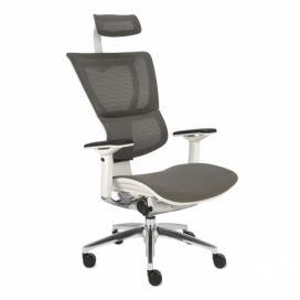 Kancelárska stolička s podrúčkami Iko WS - sivá / biela / chróm