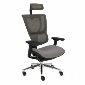 Kancelárska stolička s podrúčkami Iko BT - sivá / čierna / chróm