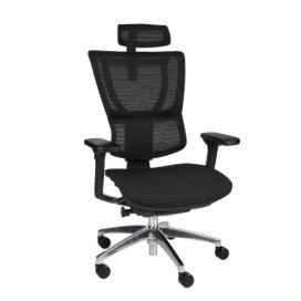 Kancelárska stolička s podrúčkami Iko BS - čierna / chróm