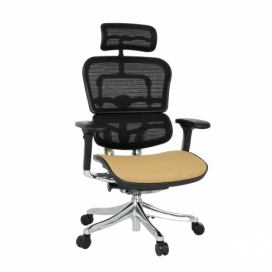 Kancelárska stolička s podrúčkami Efuso Color - svetlohnedá / čierna / chróm