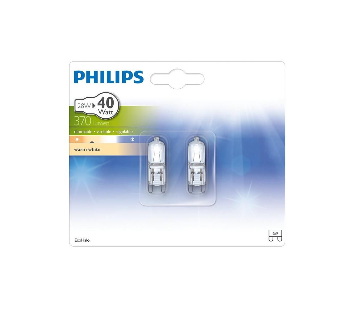 Philips SADA 2x Priemyselná žiarovka Philips ECOHALO G9/28W/230V 2800K  - Svet-svietidiel.sk