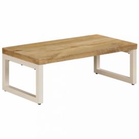 Konferenčný stolík masívne drevo/kov Dekorhome Mangovník / bílá