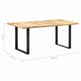Jedálenský stôl mangovníkové drevo/kov 180x90x76 cm