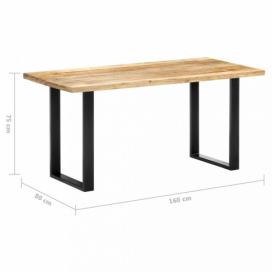 Jedálenský stôl mangovníkové drevo/kov 160x80x75 cm