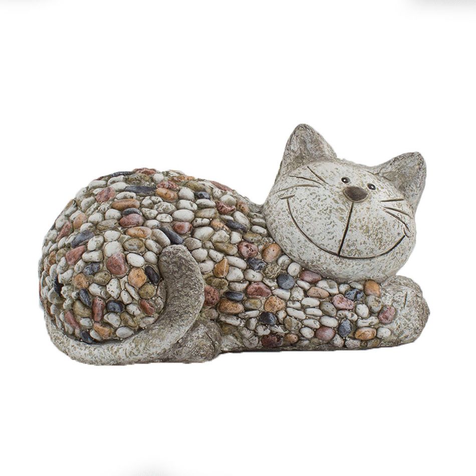 Záhradná dekorácia Mačka s kamienkami, 32 x 18 x 18 cm - 4home.sk
