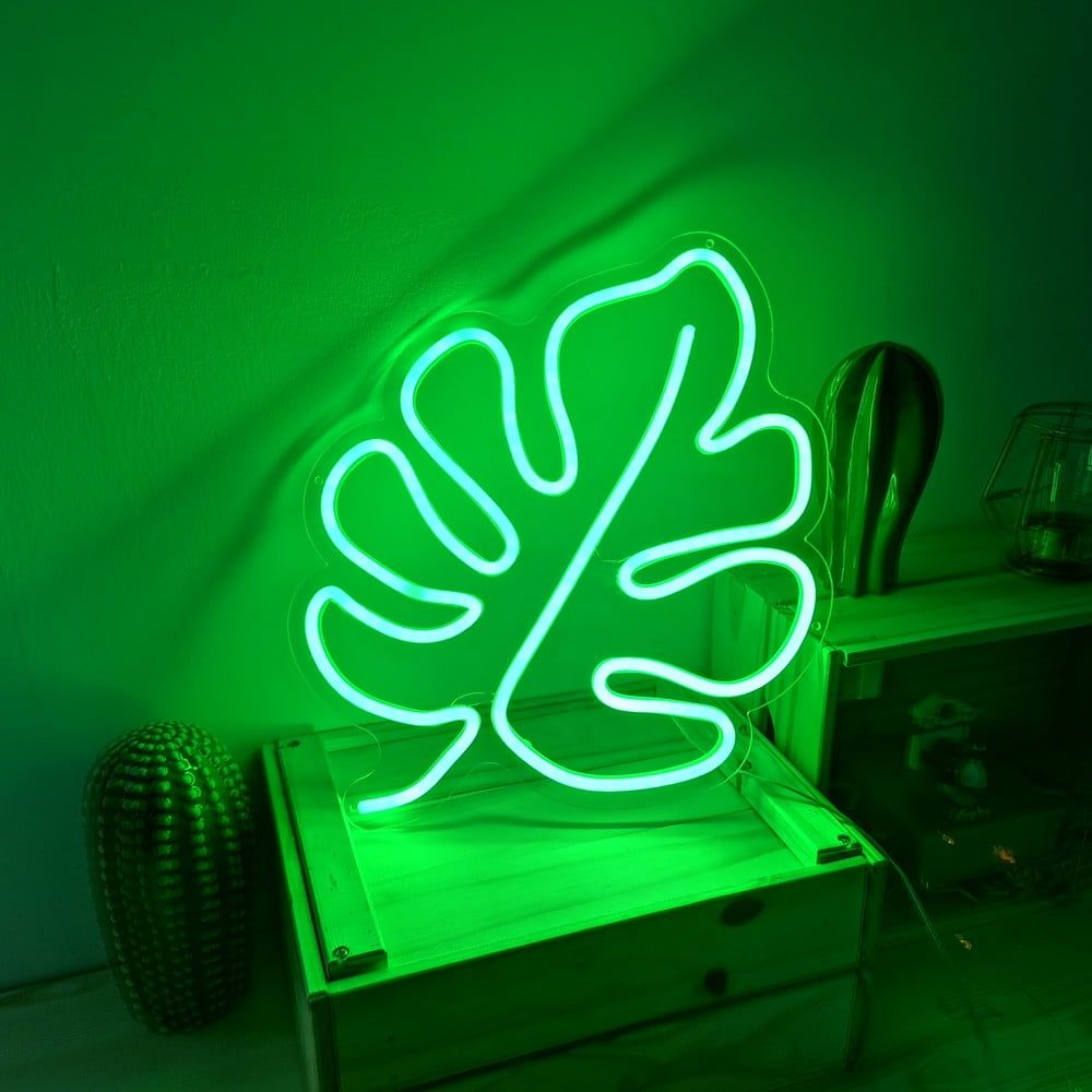 Zelená nástenná svietiaca dekorácia Candy Shock Leaf - Bonami.sk