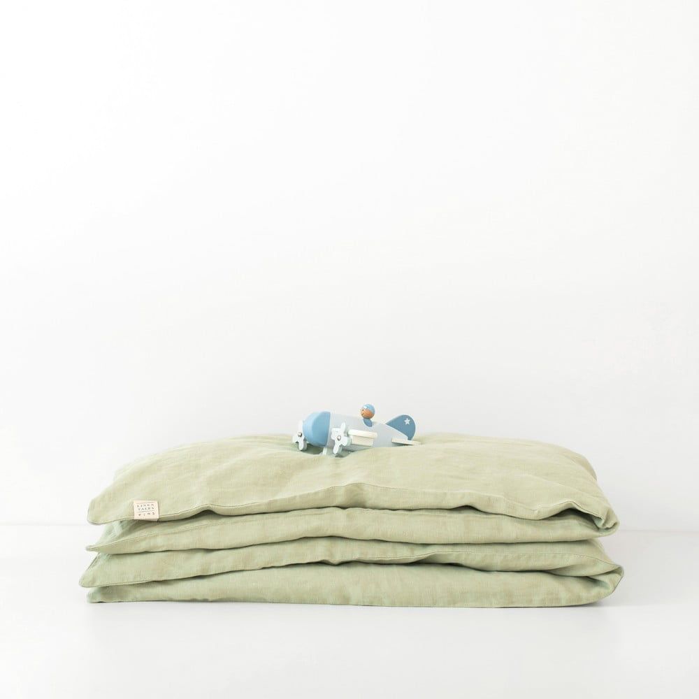 Detské zelené ľanové obliečky Linen Tales Nature, 100 x 140 cm - Bonami.sk