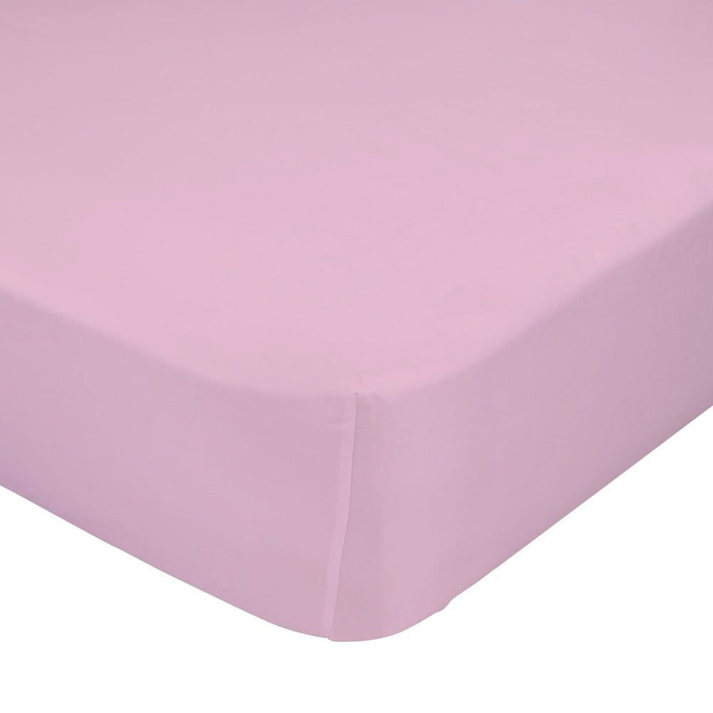 Ružová elastická plachta z čistej bavlny Happy Friday Basic, 90 x 200 cm - Bonami.sk