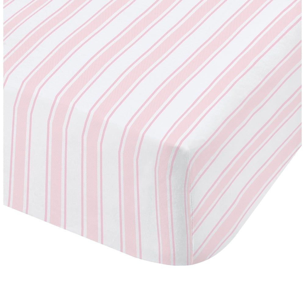 Ružovo-biele bavlnené obliečky Bianca Check And Stripe, 90 x 190 cm - Bonami.sk
