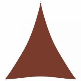 Tieniaca plachta trojuholníková 3 x 4 x 4 m oxfordská látka Dekorhome Tehlová