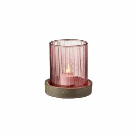 Ružová LED sviečka Bitz Hurricane, výška 11 cm