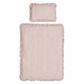 Ružové detské ľanové obliečky BELLAMY Dusty Pink, 100 × 135 cm