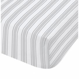 Sivo-biele bavlnené obliečky Bianca Check And Stripe, 90 x 190 cm
