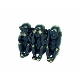 Tri opice, čierna/zlatá