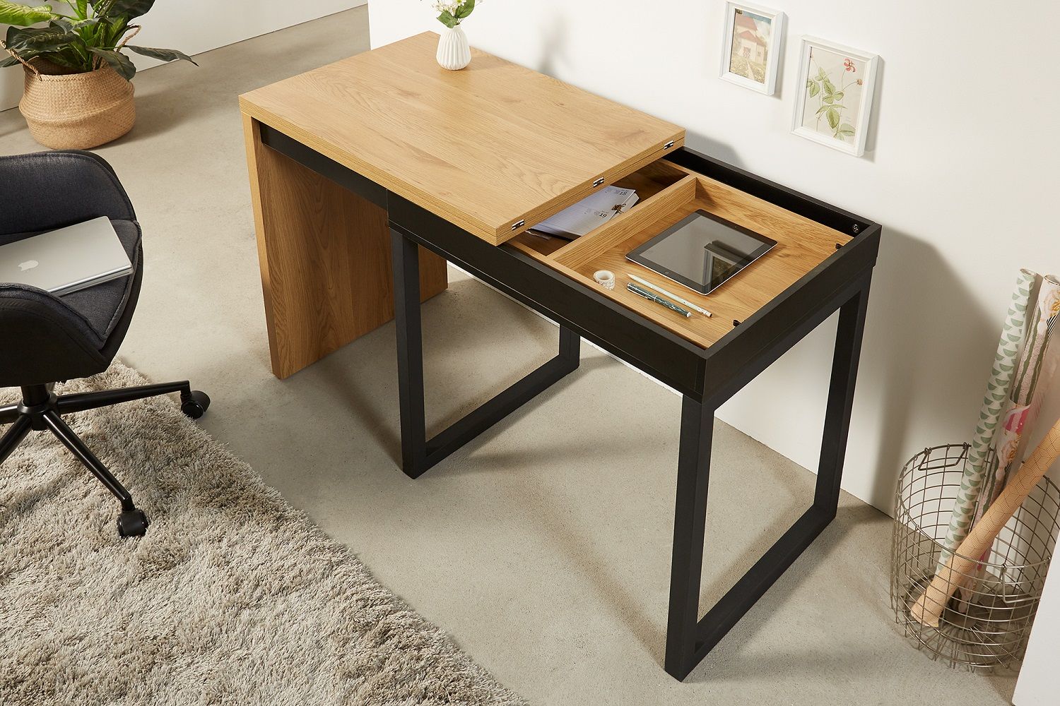LuxD Dizajnový písací stôl Nansen 80-160 cm imitácia dub - ESTILOFINA.SK