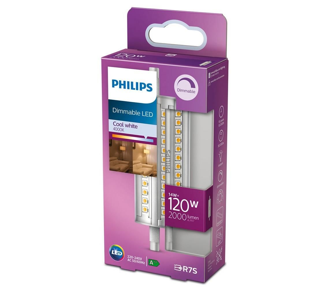 Philips LED Stmievateľná žiarovka Philips R7s/14W/230V 4000K 118 mm  - Svet-svietidiel.sk
