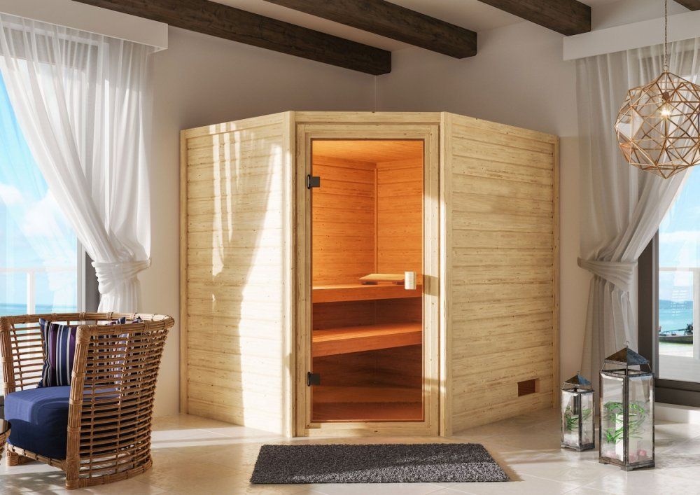 Interiérová fínska sauna 195 x 169 cm Lanitplast - dekorhome.sk