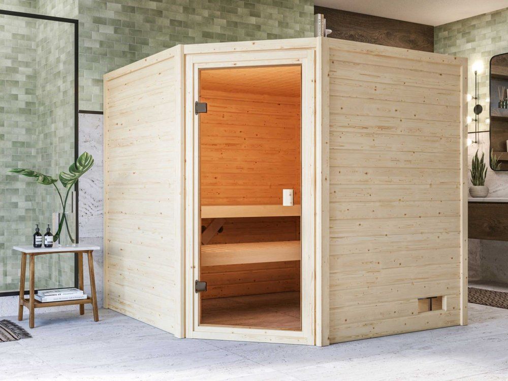Interiérová fínska sauna 195x195 cm Lanitplast - dekorhome.sk