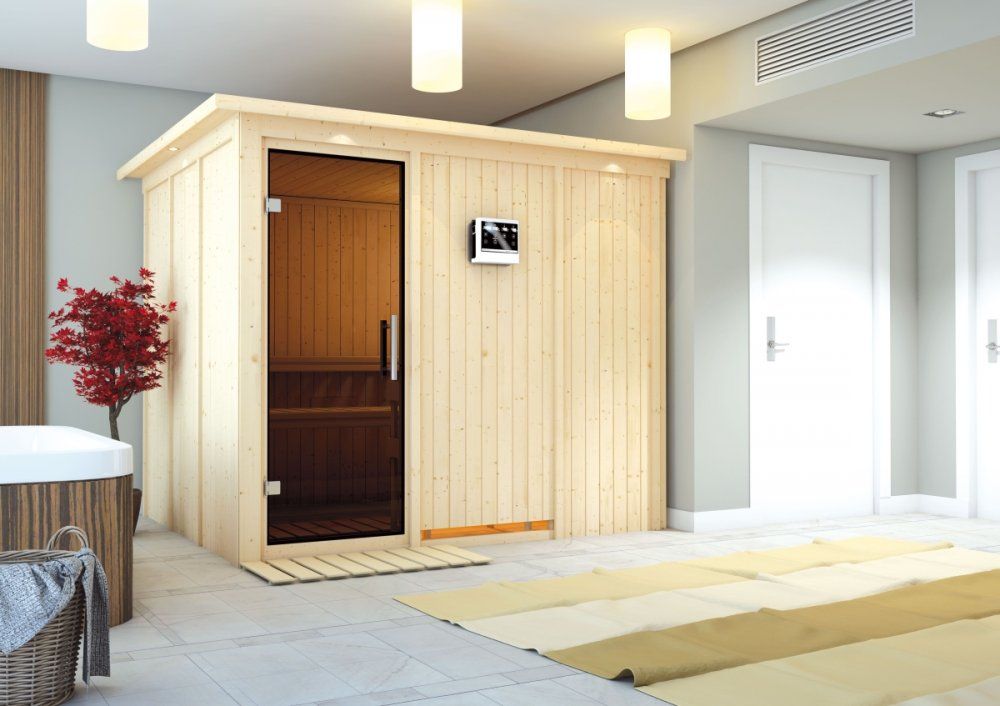 Interiérová fínska sauna 231x196 cm Lanitplast - dekorhome.sk