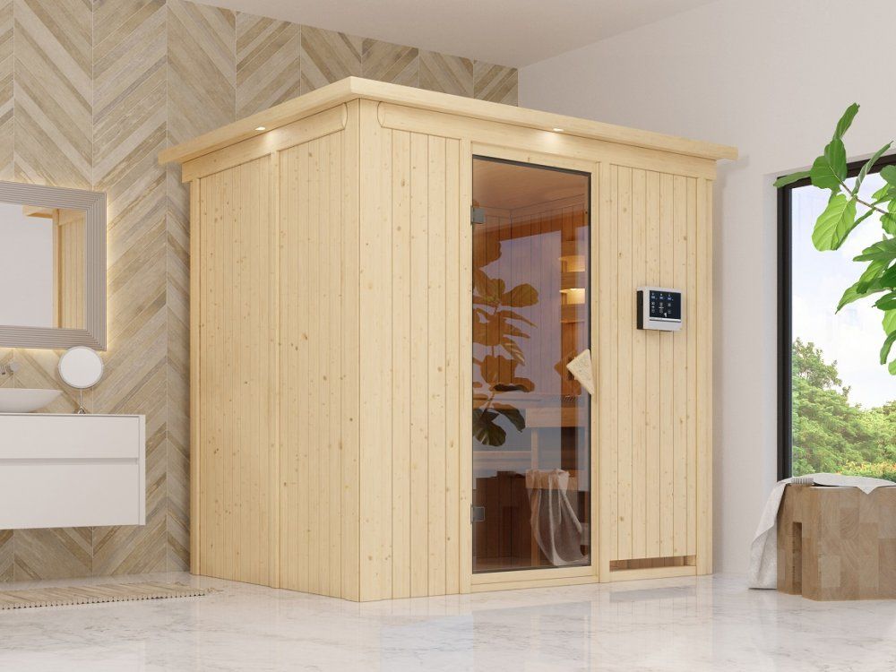 Interiérová fínska sauna 195x151 cm Lanitplast - dekorhome.sk
