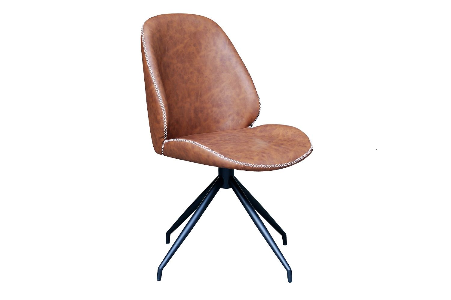 Norddan 25831 Dizajnová otočná stolička Laqueta vintage hnedá - ESTILOFINA.SK
