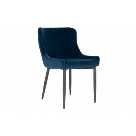 Norddan 25842 Dizajnová stolička Lapid tmavomodrý zamat