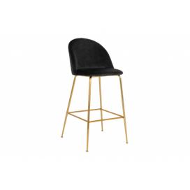 Norddan Dizajnová barová stolička Kristopher, čierna / mosadz