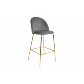 Norddan Dizajnová barová stolička Kristopher, sivá / mosadz