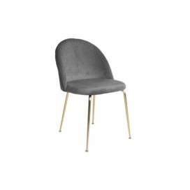 Norddan 25857 Dizajnová stolička Ernesto, sivá / mosadz