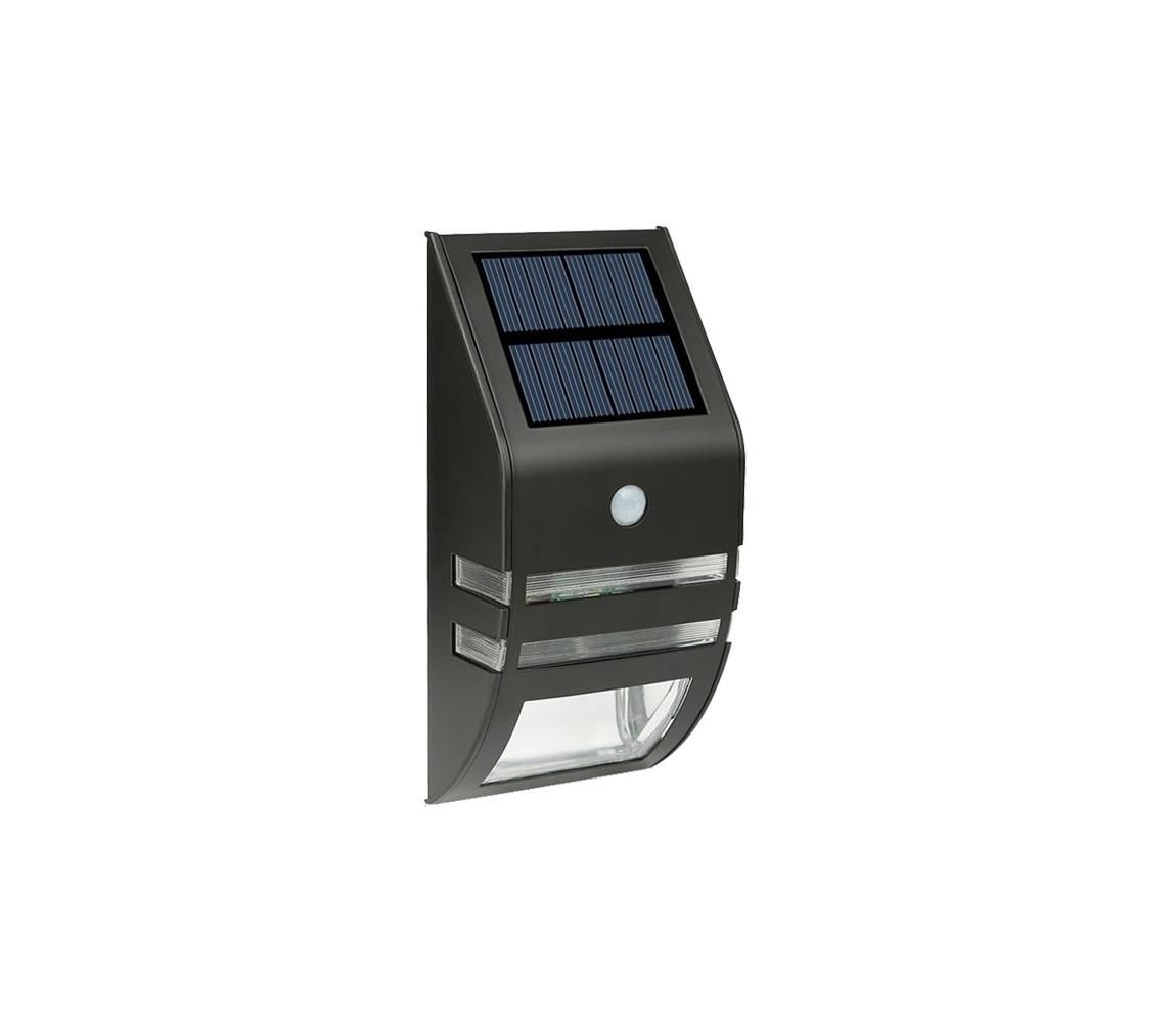  LED  Solárne nástenné svietidlo so senzorom LED/3,7V IP44 čierna  - Svet-svietidiel.sk